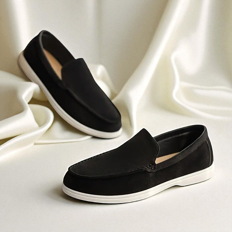 ALARIC: Chaussures mocassins daim pour hommes