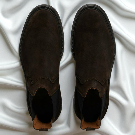 BELLATOR : Bottine en daim premium-marron café