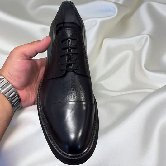 EISENSTARK: Derby cuir véritable -Noir