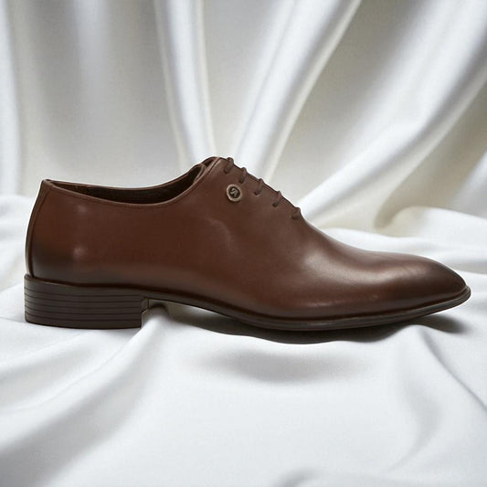 EISENBERG: Derby en cuir lisse brillant 100% Premium - Marron