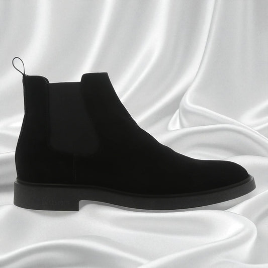NOX: Bottine en Daim Nubuck Premium- Noir