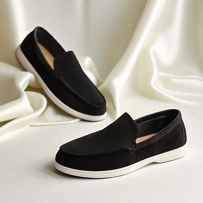 ALARIC: Chaussures mocassins daim pour hommes