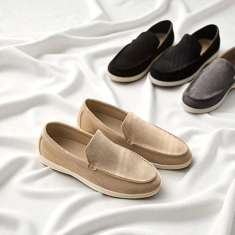 ALARIC: Chaussures mocassins daim pour hommes