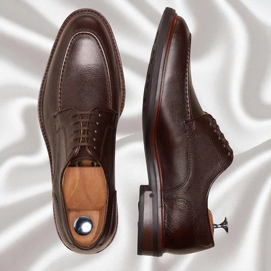 MAGNUM: Derby Richelieu en Cuir Véritable – Chocolat