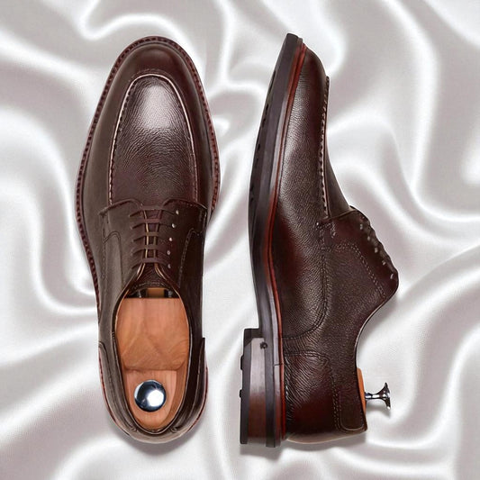 MAGNUM: Derby Richelieu en Cuir Véritable – Chocolat