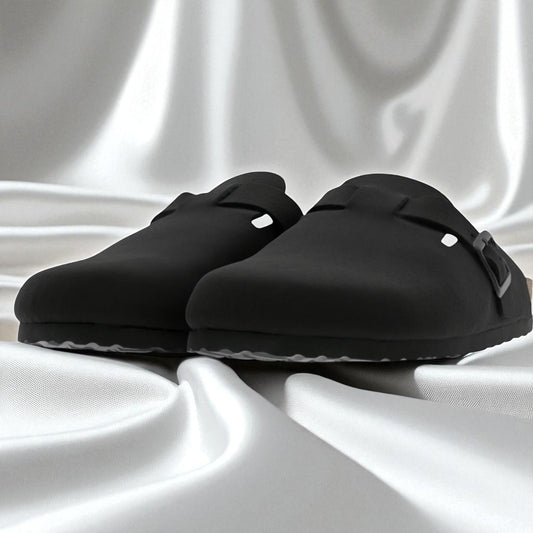 SERENO: Slipper/Mule  médical stylé & haute de gamme en daim premium