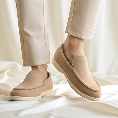 ALARIC: Chaussures mocassins daim pour hommes