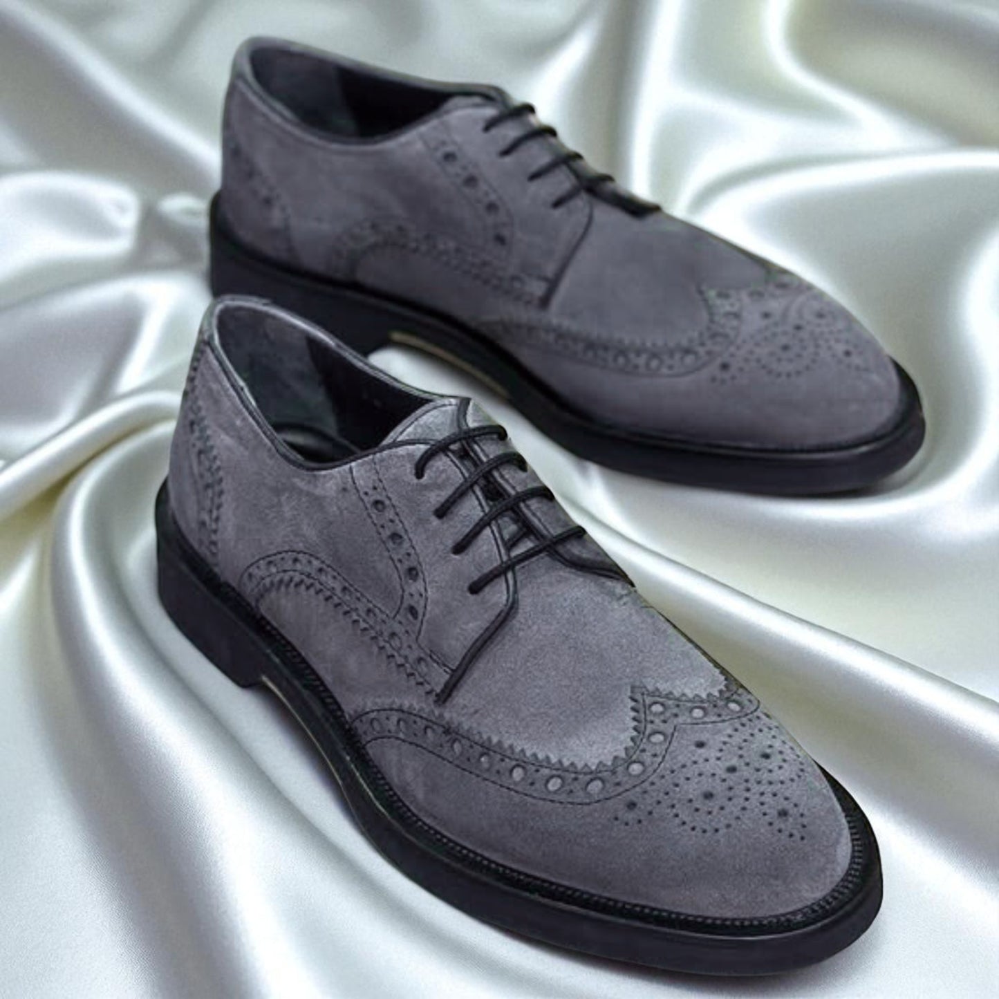 FALKENBERG: Derby en daim véritable pour hommes - Gris