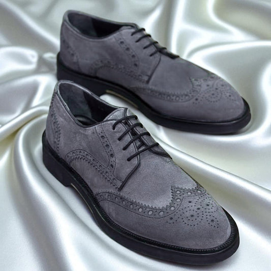 FALKENBERG: Derby en daim véritable pour hommes - Gris