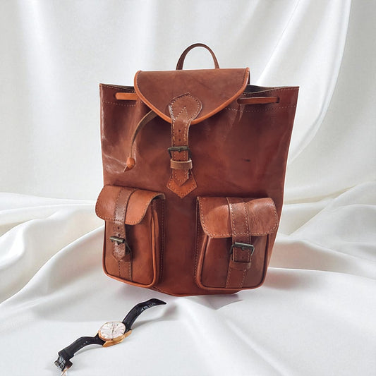 FEZ: Sac à dos en cuir 100% fait main