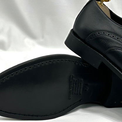 ADLER: Derby de luxe façonné en cuir gravé & texturé -Noir