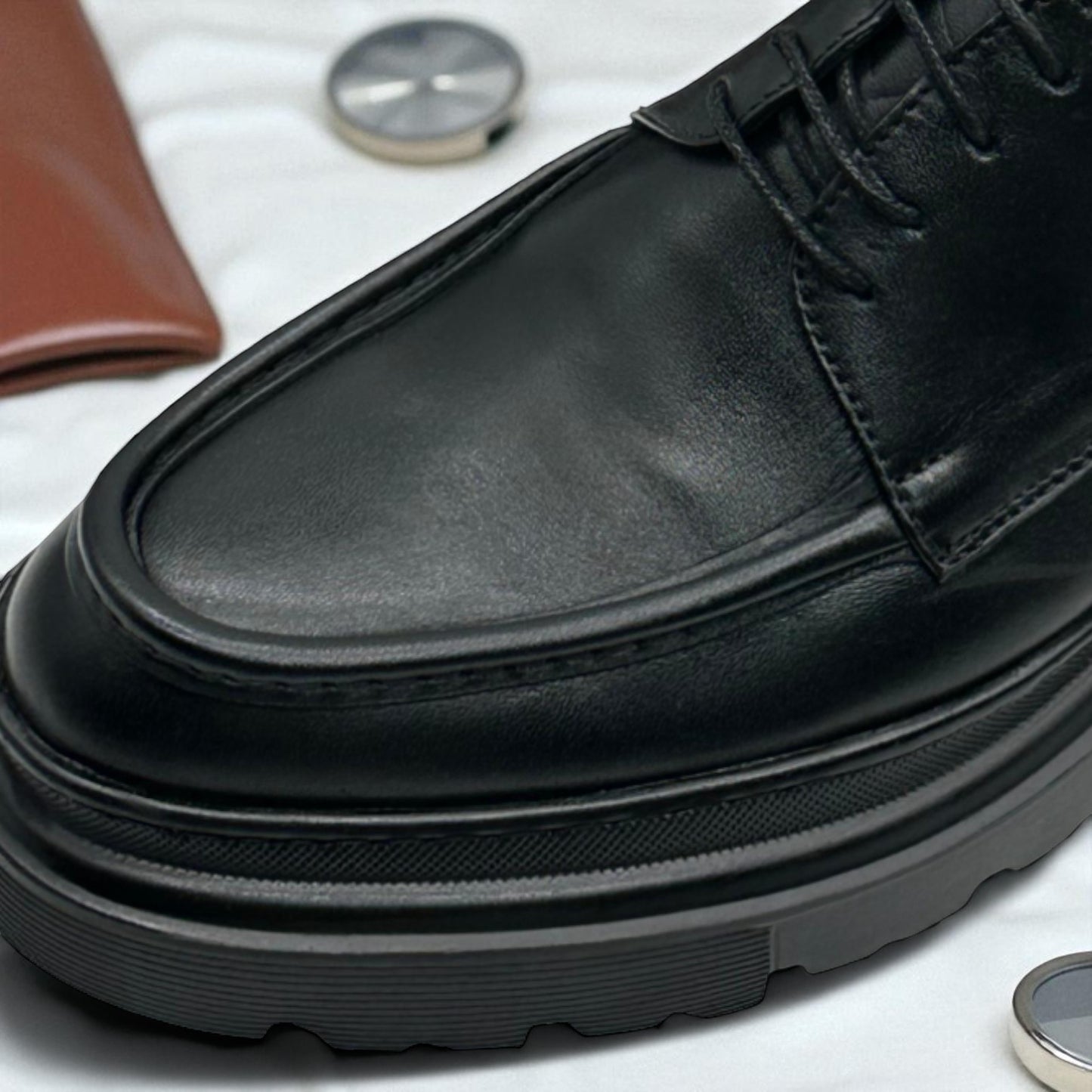 BRAUNFELS: Derby Haut en cuir véritable