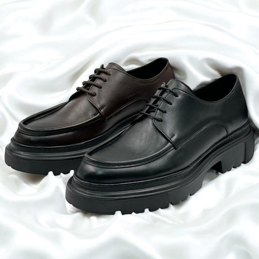 BRAUNFELS: Derby Haut en cuir véritable