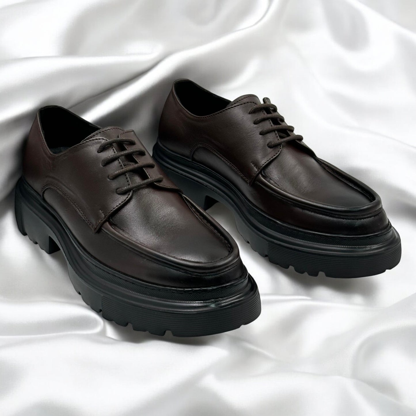 BRAUNFELS: Derby Haut en cuir véritable