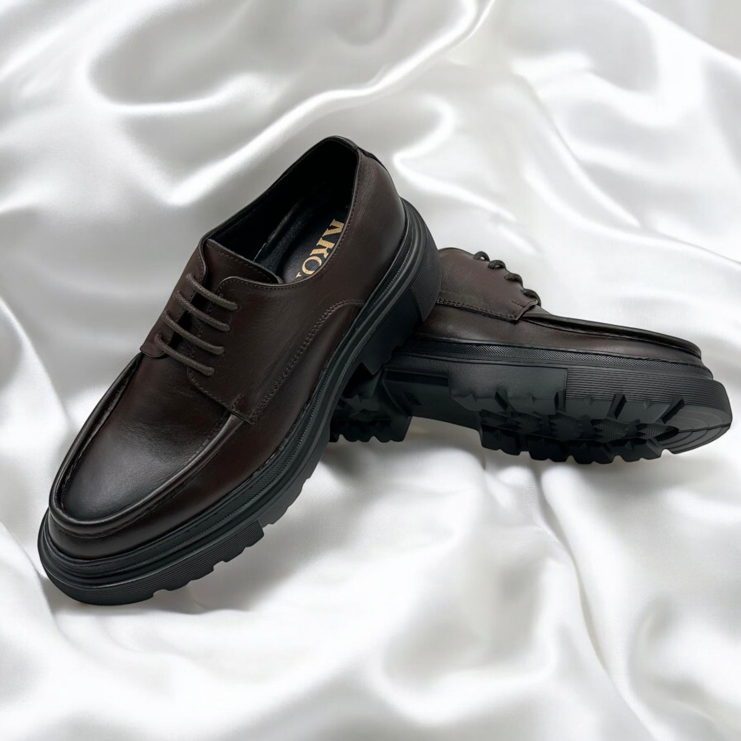 BRAUNFELS: Derby Haut en cuir véritable