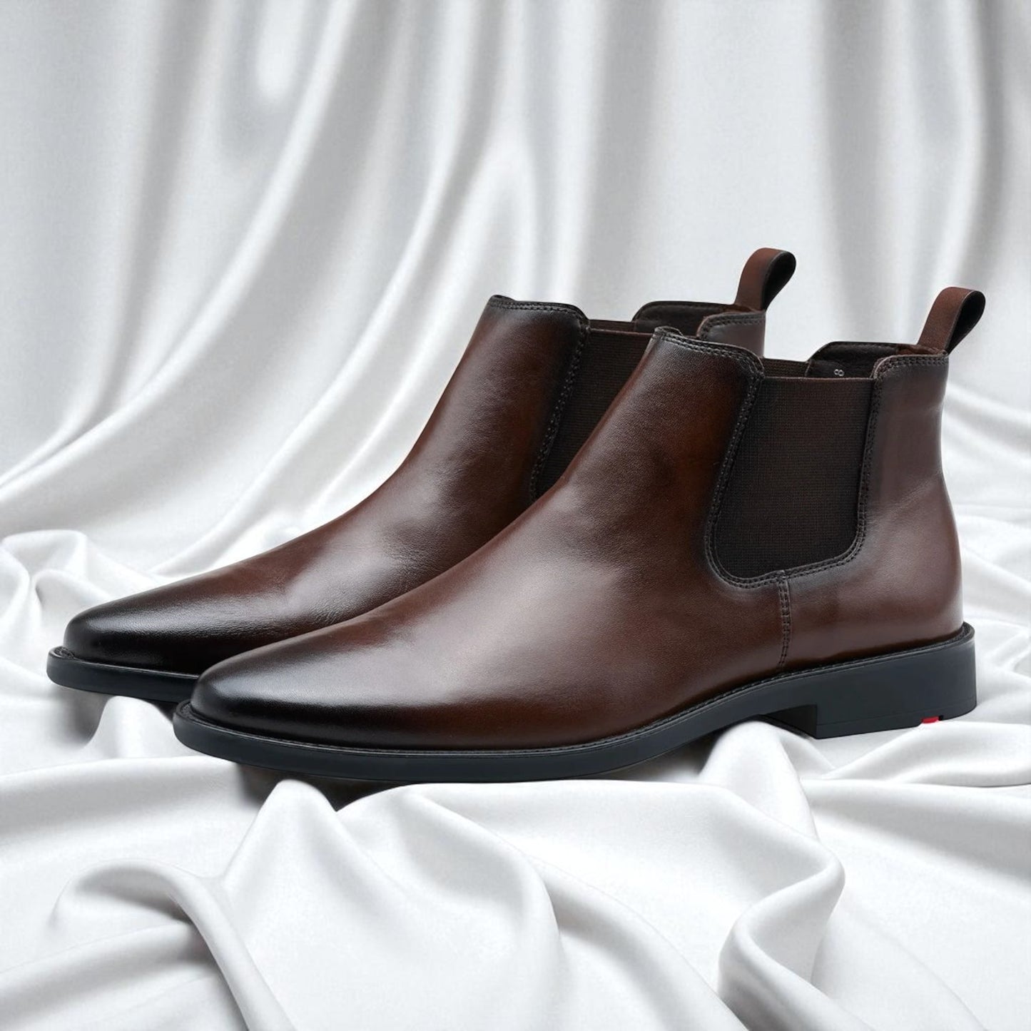 WENSTON: Bottine en cuir premium- Marron