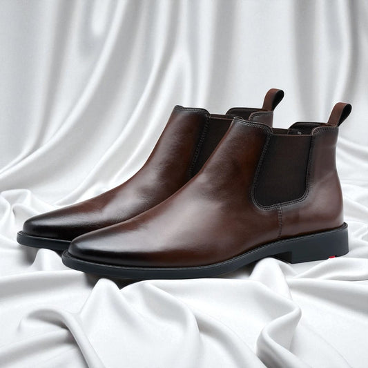 WENSTON: Bottine en cuir premium- Marron