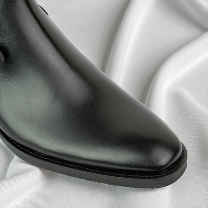 RITTER: Bottine à boucle en cuir premium-Noir