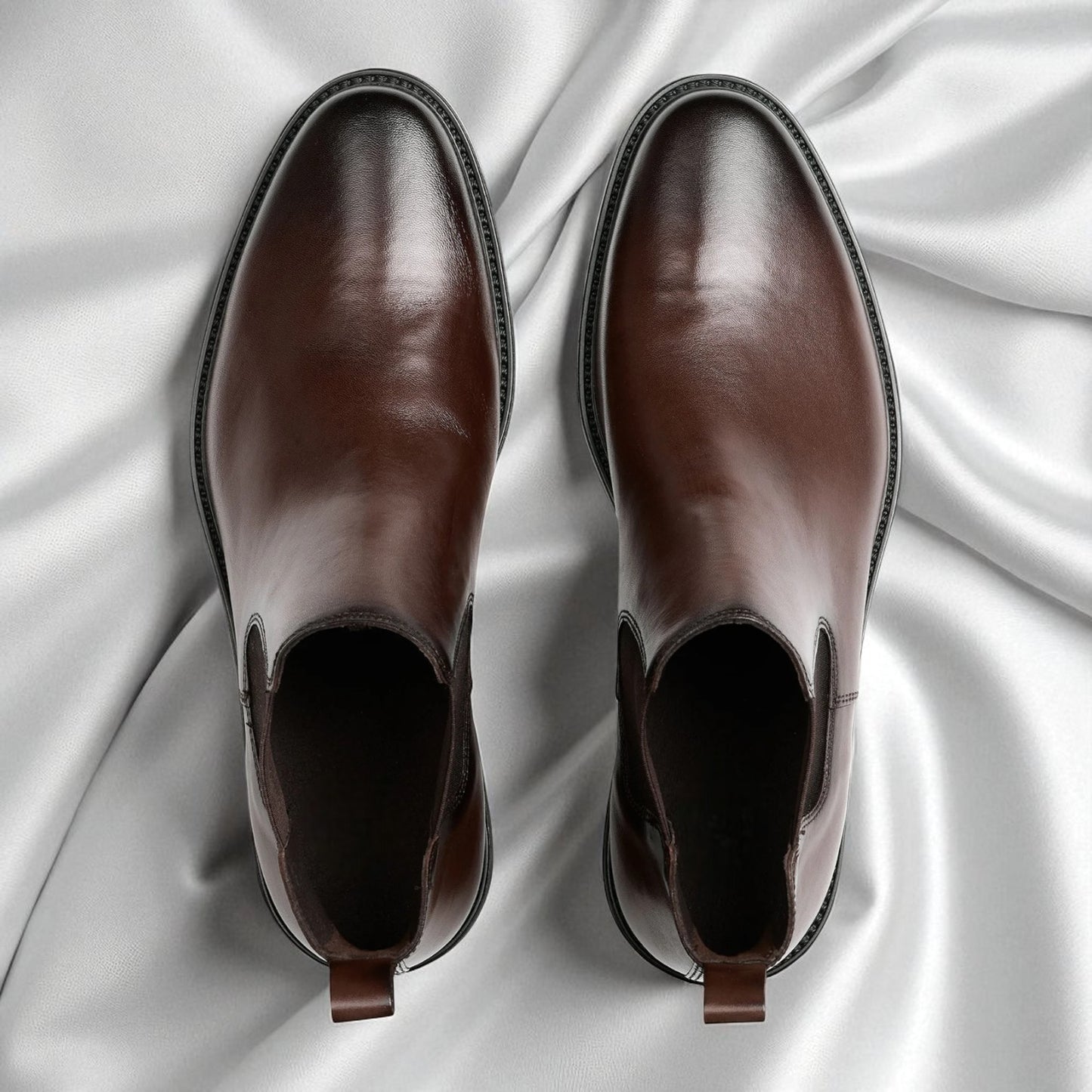 WENSTON: Bottine en cuir premium- Marron