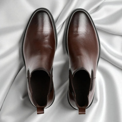 WENSTON: Bottine en cuir premium- Marron