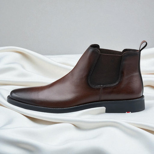 WENSTON: Bottine en cuir premium- Marron