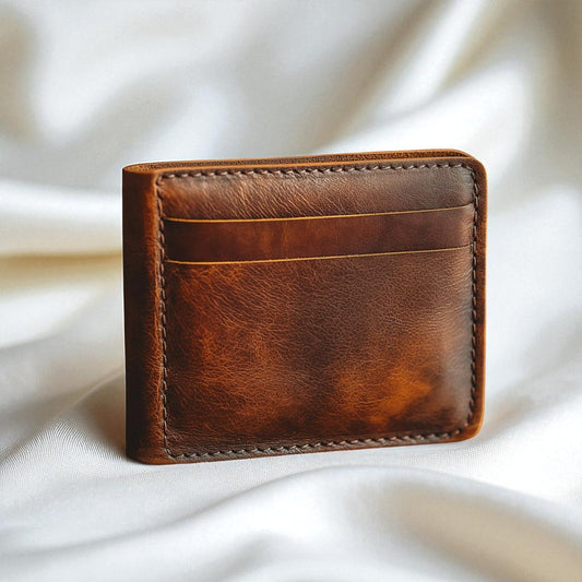 KAIROS: Portefeuille Classique en Cuir Véritable – Marron Rustique